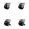 Service Caster Low Profile Polyolefin 2'' Wheel Top Plate Swivel Caster Set with 2 Brake, 4PK SCC-04S211316-POS-2-SLB-2 - alternate 1